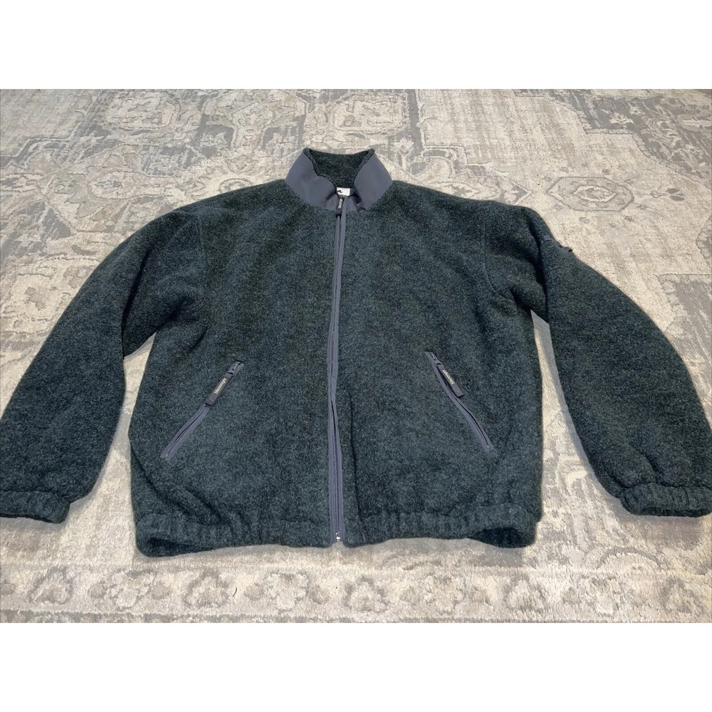 Vintage Slazenger Golf Collection Sz Large Gray Acrylic wool‎ jacket lined zip